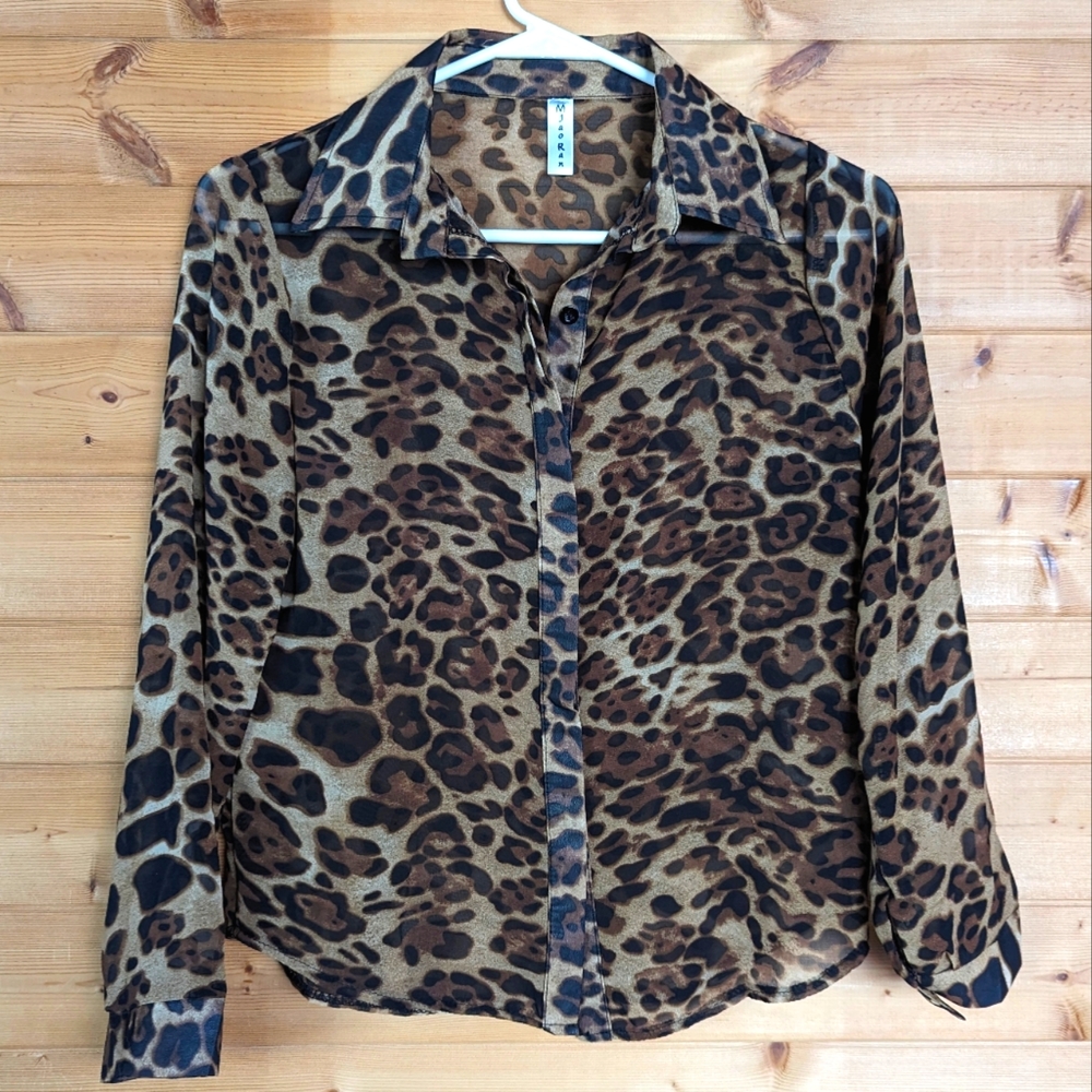 Sheer Leopard print blouse